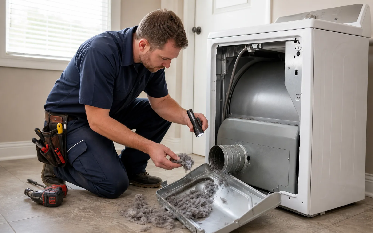 Dryer Smells Like Burning: When to Stop Using It Immediately — illustrative appliance diagnostic scene