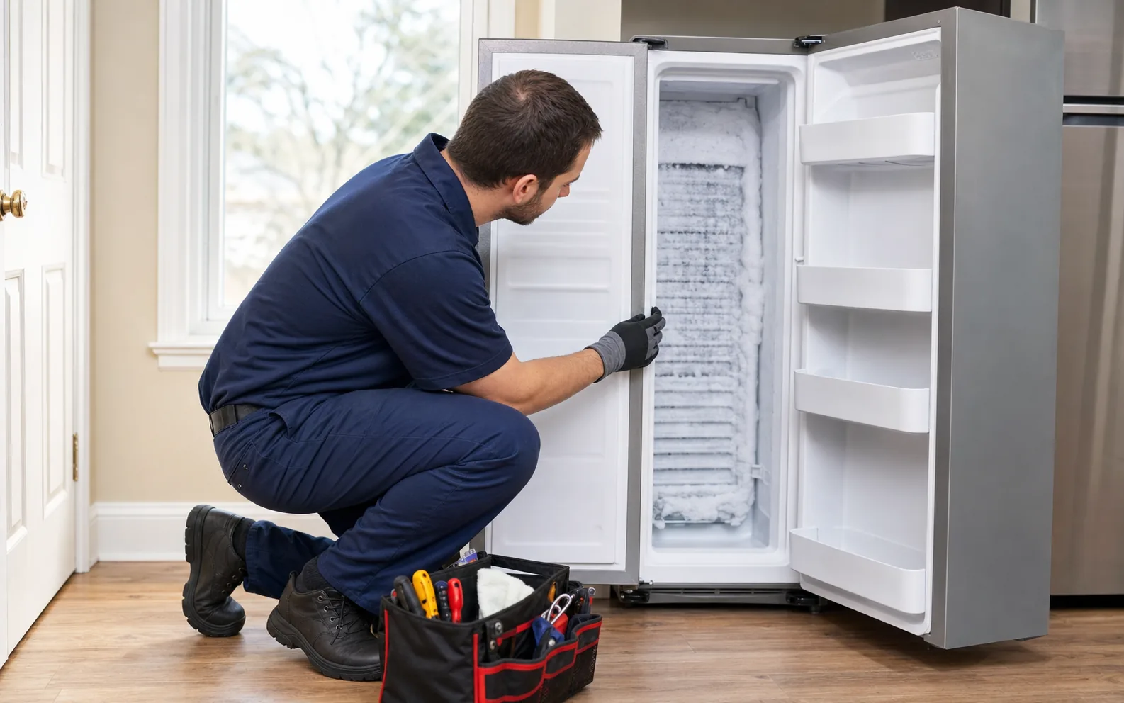 Freezer Frost Buildup: Door Seal, Airflow, or Defrost System? — illustrative appliance diagnostic scene