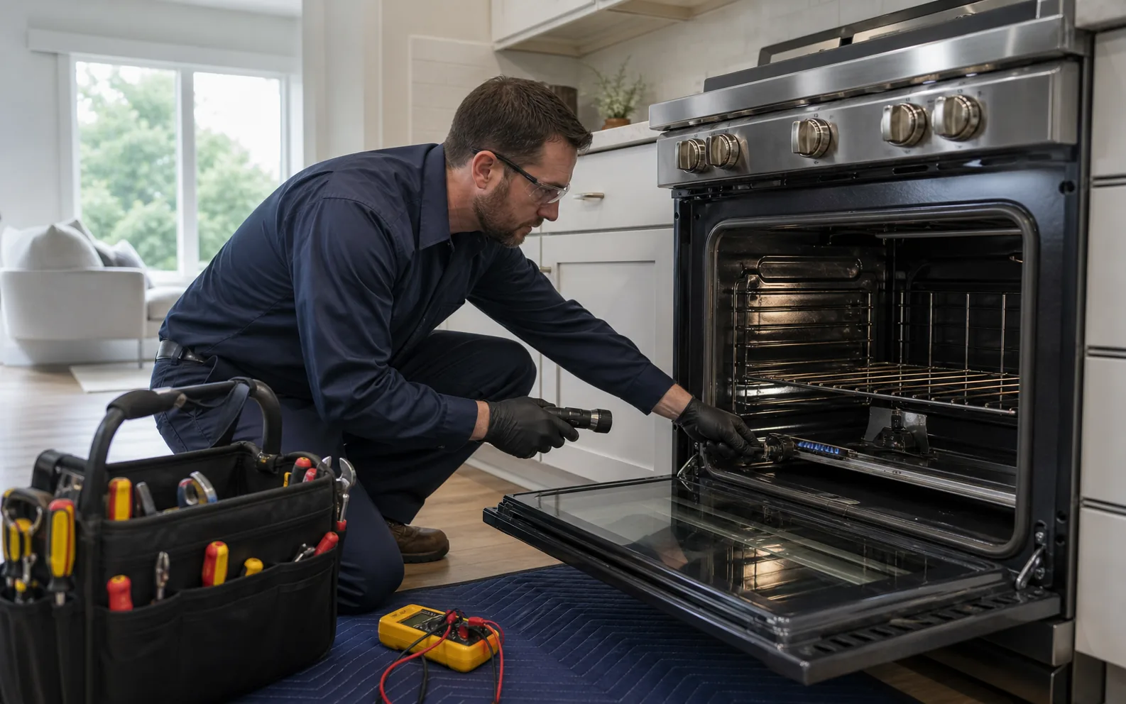 Gas Oven Not Heating: Igniter, Gas Valve, or Temperature Sensor? — illustrative appliance diagnostic scene