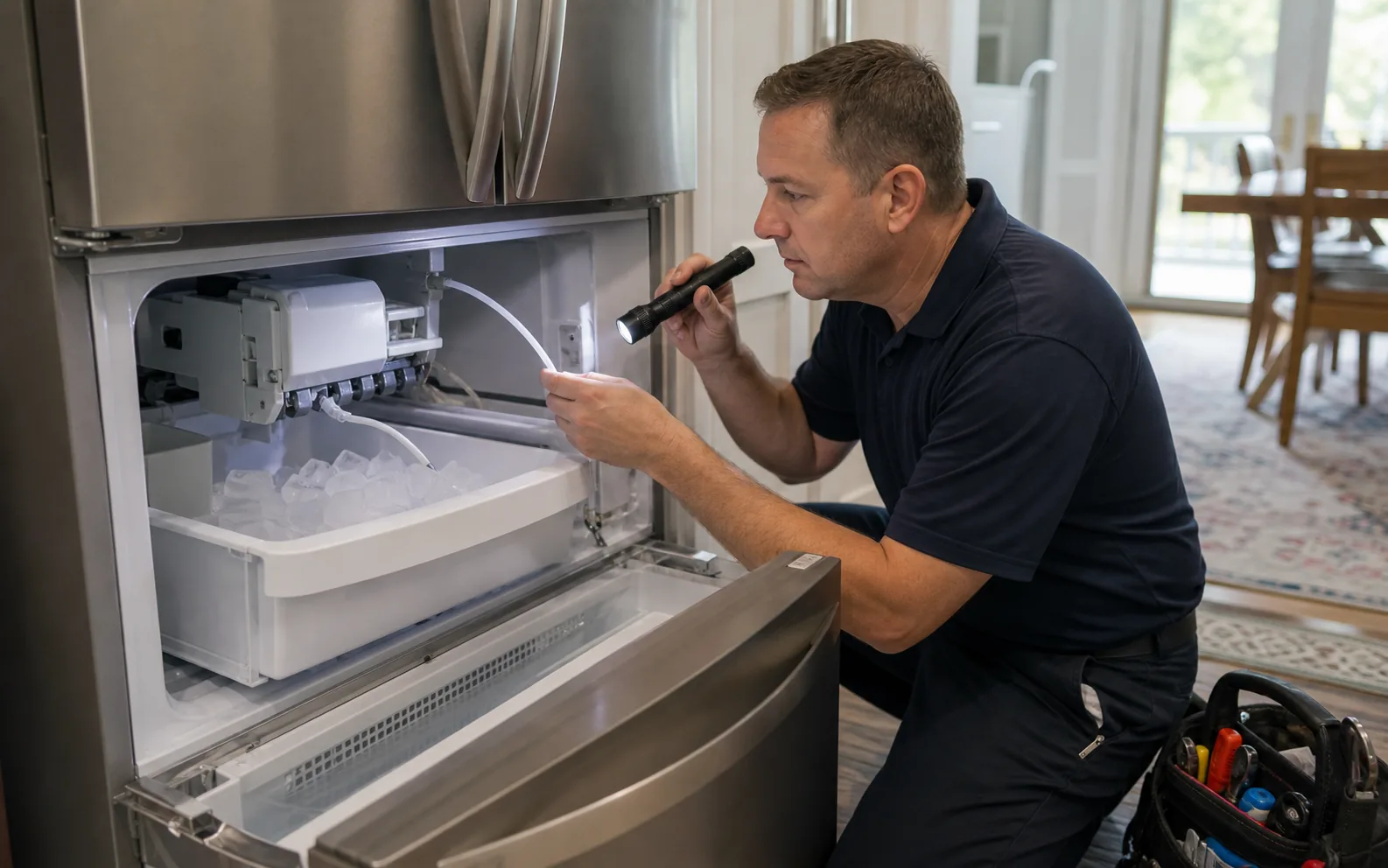 Ice Maker Not Making Ice: Water Supply, Temperature, or Control Problem? — illustrative appliance diagnostic scene