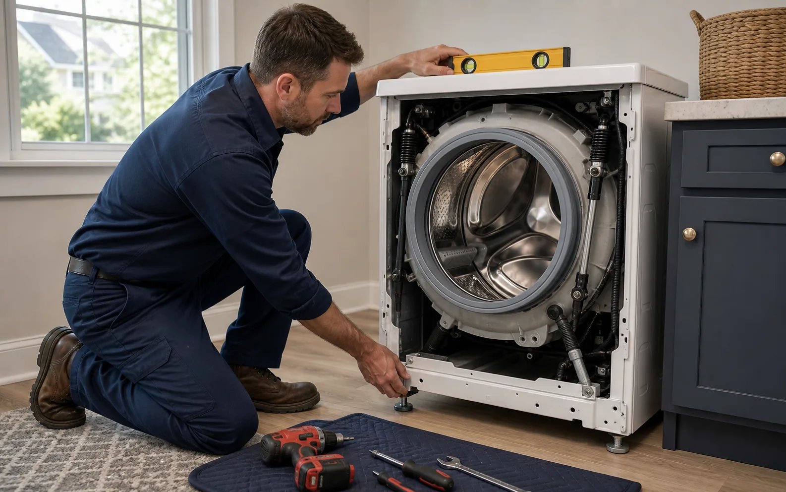 Washing Machine Shaking or Walking During Spin — illustrative appliance diagnostic scene