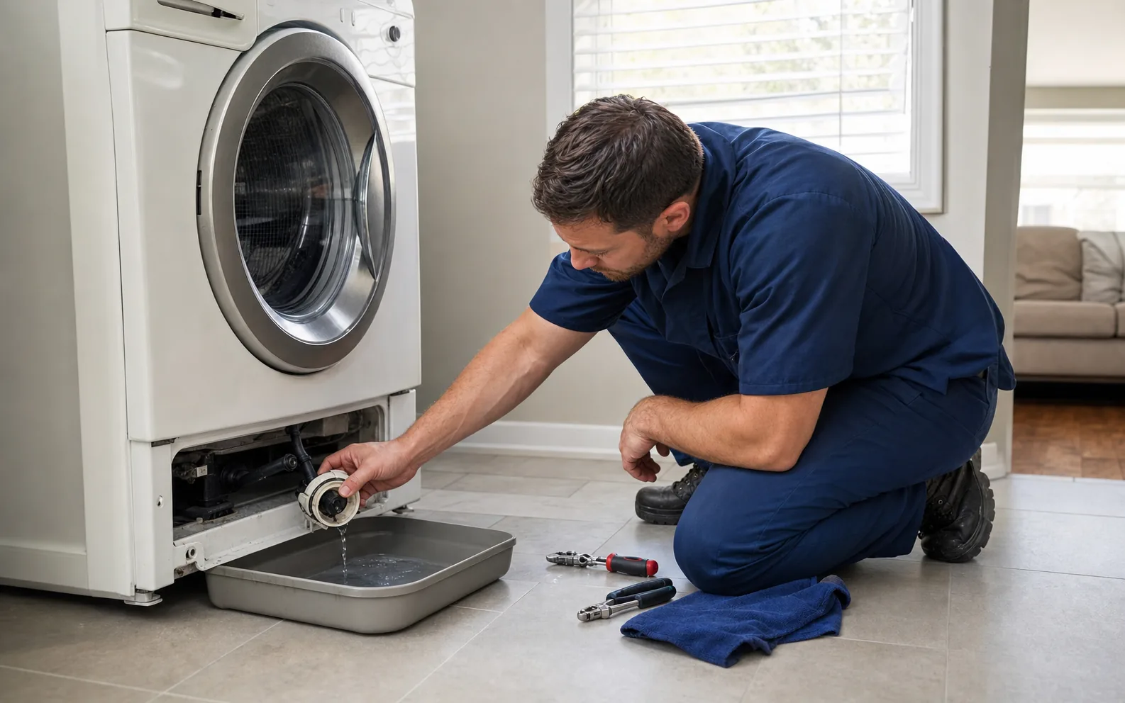 Washing Machine Won’t Drain: Filter, Hose, Pump, or Control? — illustrative appliance diagnostic scene