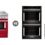 Comparison of a stove, oven, and range with labeled features.